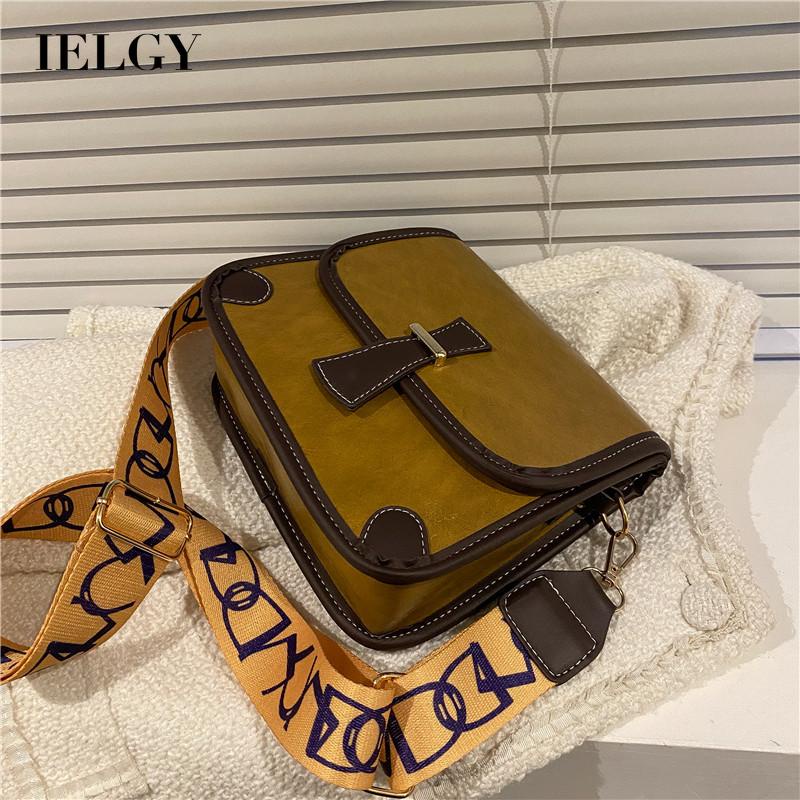 Túi đeo chéo da PU màu sắc tương phản phong cách phương Tây