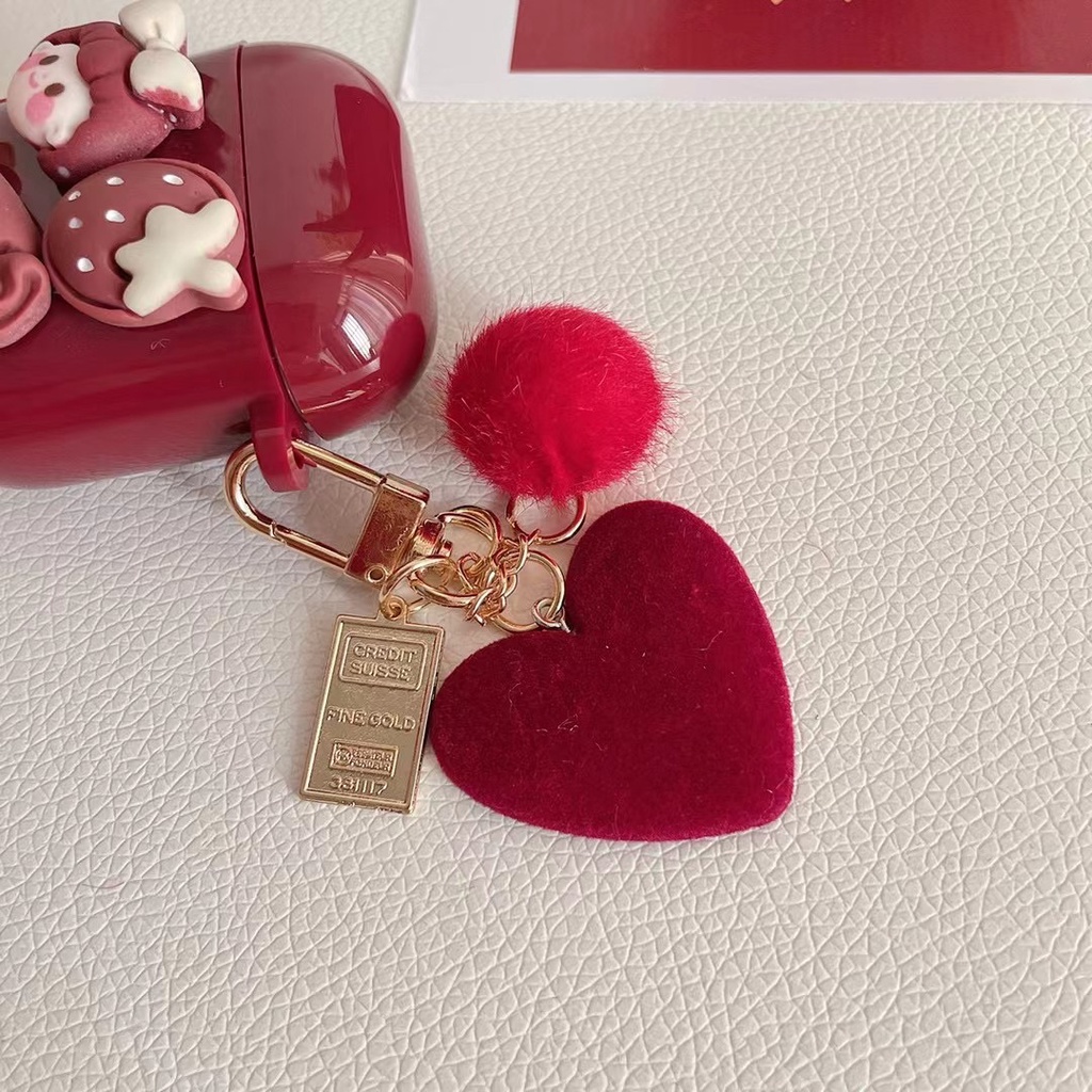 Burgundy girl compatible for airpods 1/2 pro cartoon protect Bluetooth headset cover soft tpu with chain airpods 3 new