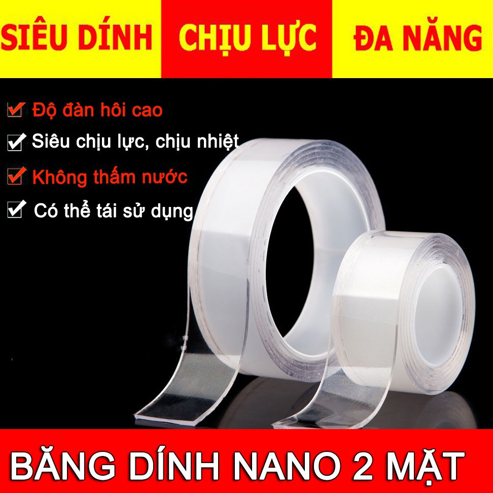 Băng Keo 2 Mặt Siêu Dính Chống Thấm Nước Trong Suốt