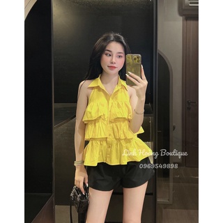 Áo sơ mi bèo tầng sát nách Hàn Quốc