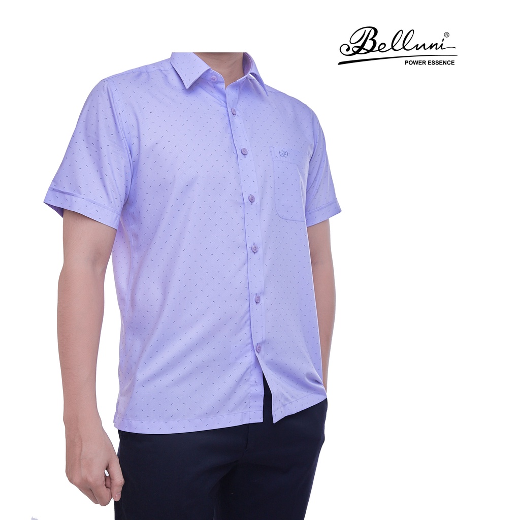 Áo sơ mi nam ngắn tay BELLUNI vải sợi sồi mềm mại thoải mái - ABN.SPM.BE.213.V5