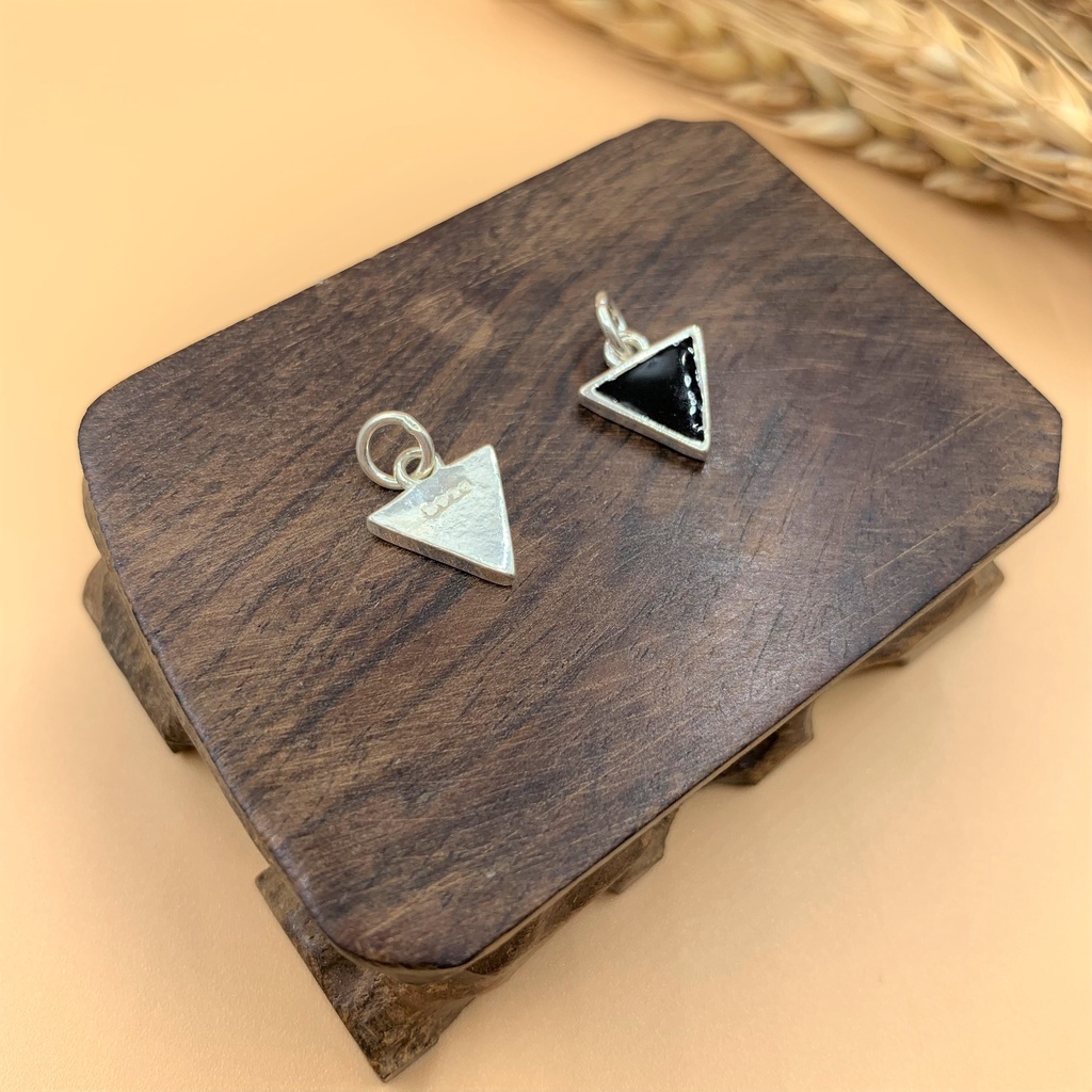 Charm móc treo tam giác đính đá - Charm Bạc 925 - Mã CA665