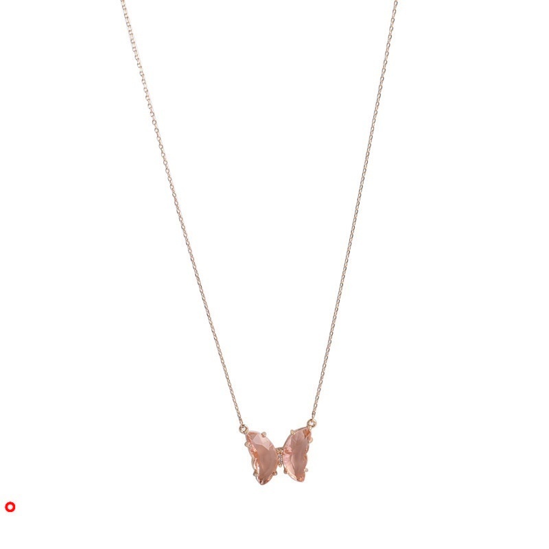 Vòng cổ choker mặt bướm pha lê trong suốt thời trang cho nữ