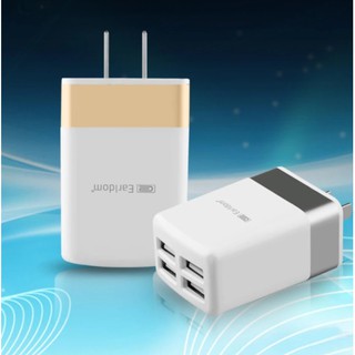 Bộ cốc sạc 4 cổng usb đa năng earldom nguồn điện 2.4a/1.0a trắng