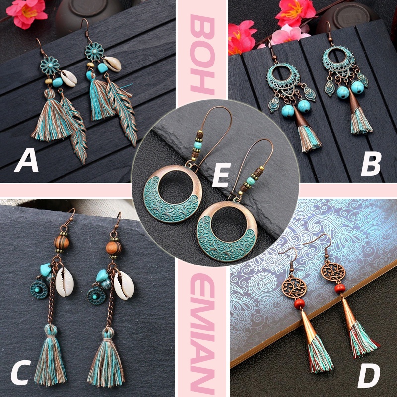 Đôi Khuyên Tai Dài Phong Cách Vintage Thời Trang Cho Nữ