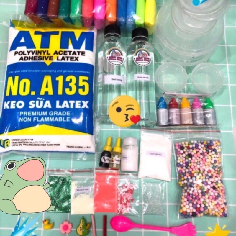 ﹍☃▼BỘ KIT NGUYÊN LIỆU LÀM ĐẦY ĐỦ CÁC LOẠI SLIME