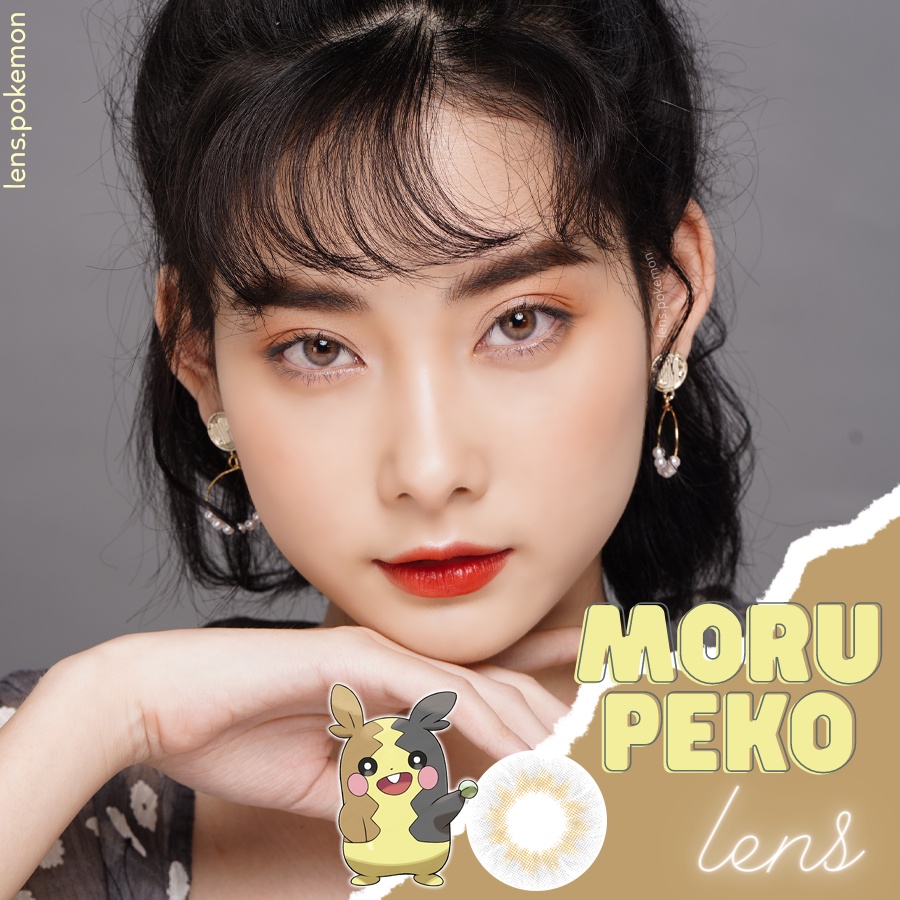 Kính áp tròng màu xám vân nâu cam MORUPEKO GRAY - lens nhập khẩu chính hãng Hàn Quốc.