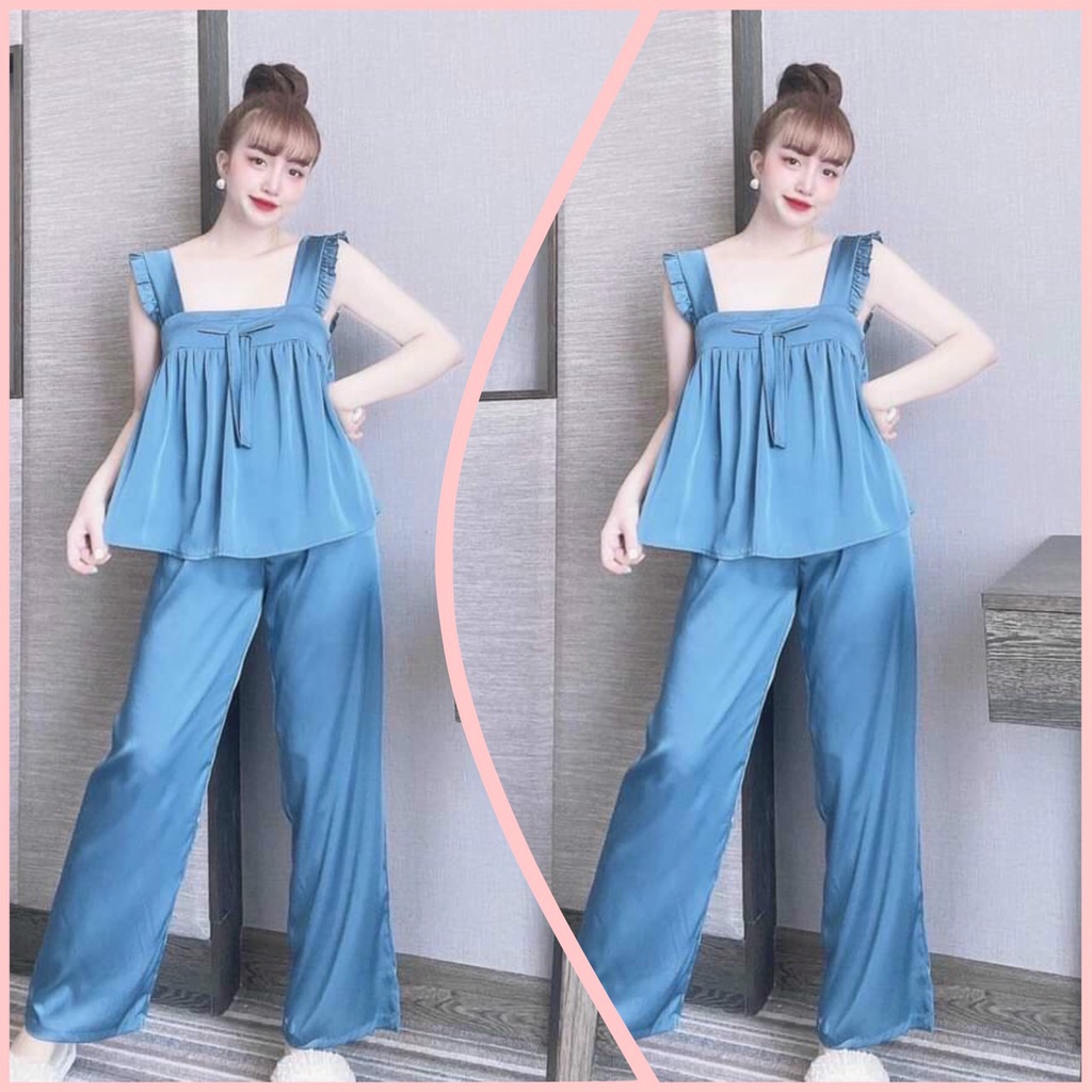🍀🍀Siêu Phẩm🍀🍀 Bảng cánh tiên quần dài lụa satin freesize 58kg