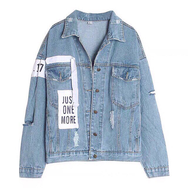 Áo khoác jean Nữ cao cấp phối đắp One More cực chất - Hot Trend 2021