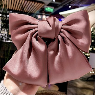 Kẹp tóc nơ lớn vải lụa satin cao cấp nhiều màu