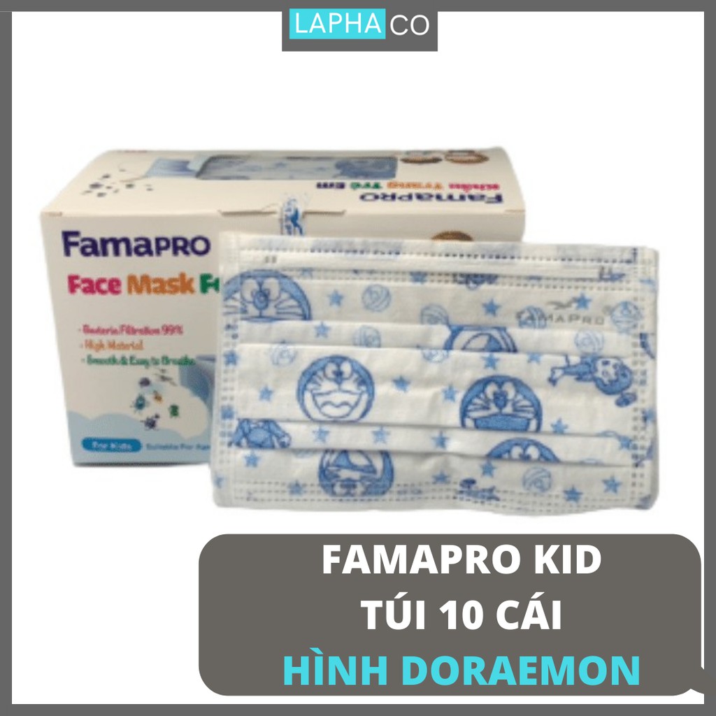 Combo 2 hộp Khẩu trang y tế trẻ em 3 lớp kháng khuẩn chuẩn FDA Nam Anh Famapro kid (50 cái /hộp)