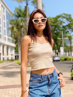 Áo Croptop 2 Dây Phối Ren ( Ảnh Thật )
