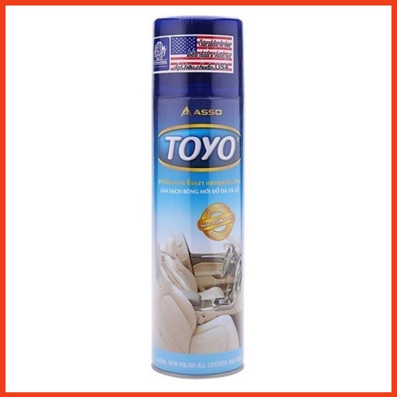 Chai Xịt Bóng Toyo Thái Lan Làm Bóng Mới Đồ Da, Gỗ, Nội Thất Ô Tô 500ml !
