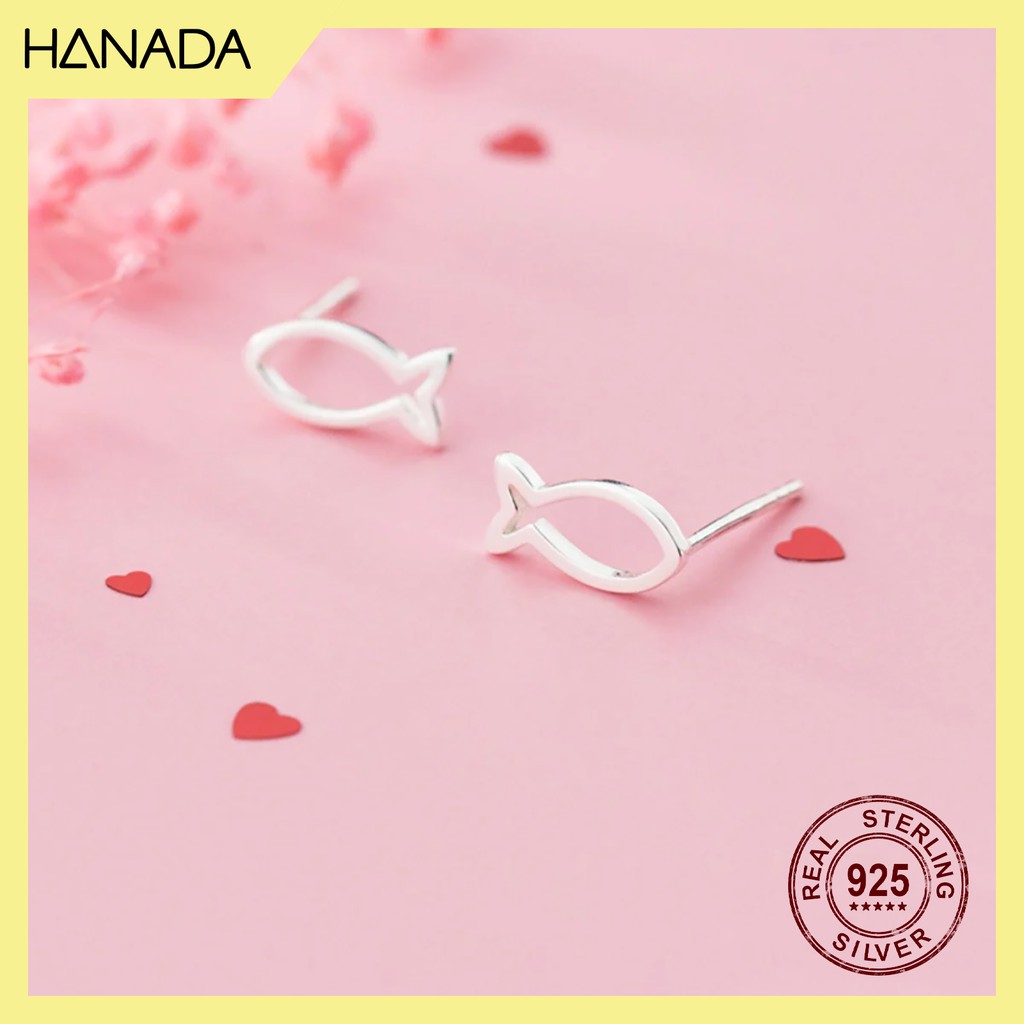 Bông Tai Bạc 925 Hanada Cá 1158