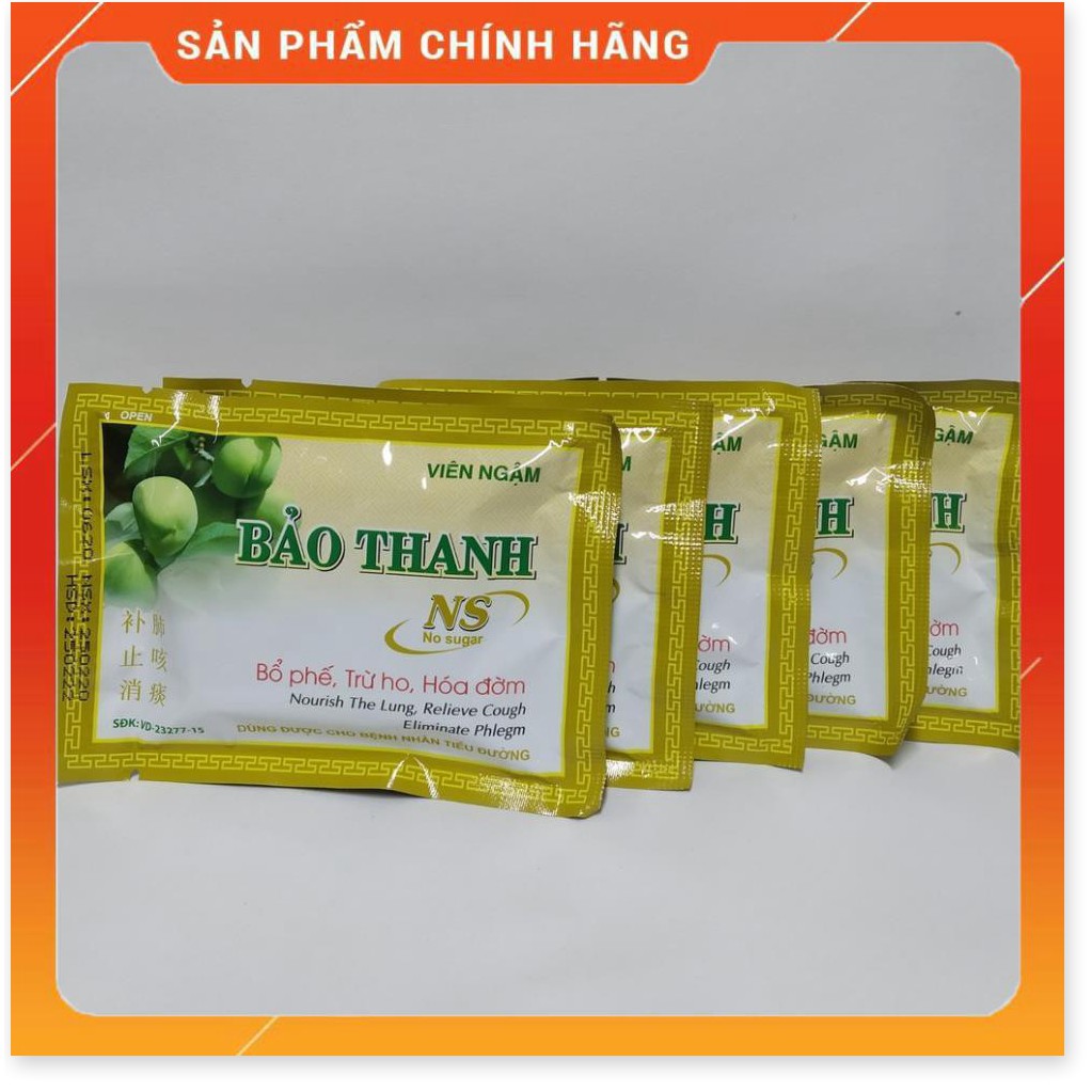 5 vỉ Viên ngậm BẢO THANH không đường