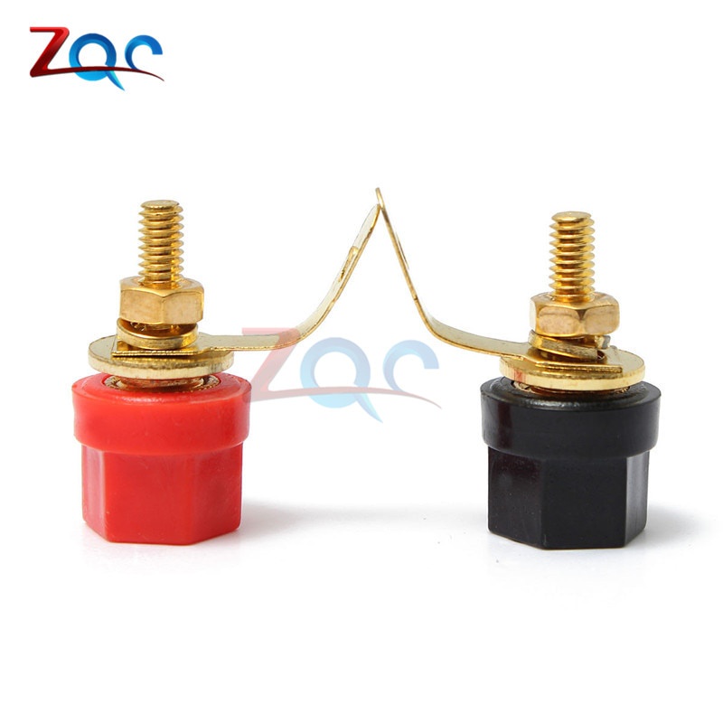 Set 2 Đầu Cắm 4mm Màu Đỏ + Đen Chuyên Dụng Cho Loa Khuếch Đại Âm Thanh