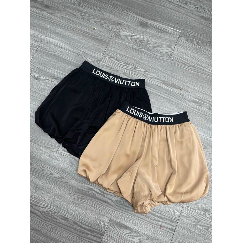 Quần short lụa bo chân cạp chũ viền