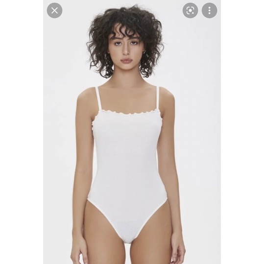 Bộ Bodysuit Hai Dây Thun Gân Chính Hãng