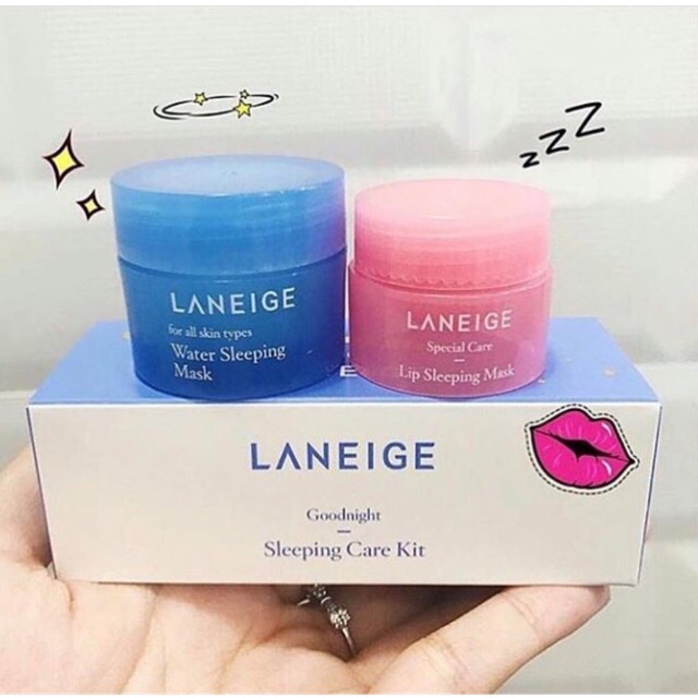 Bộ kit siêu xinh đẹp &quot;MẶT NẠ NGỦ MẶT &amp; MẶT NẠ NGỦ MÔI&quot; LANEIGE