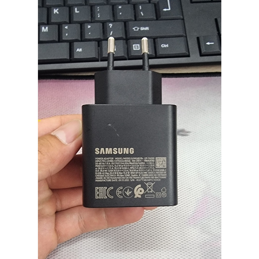 Củ sạc nhanh Samsung 2 Cổng (35W + 15W) chính hãng sạc cùng lúc 2 thiết bị