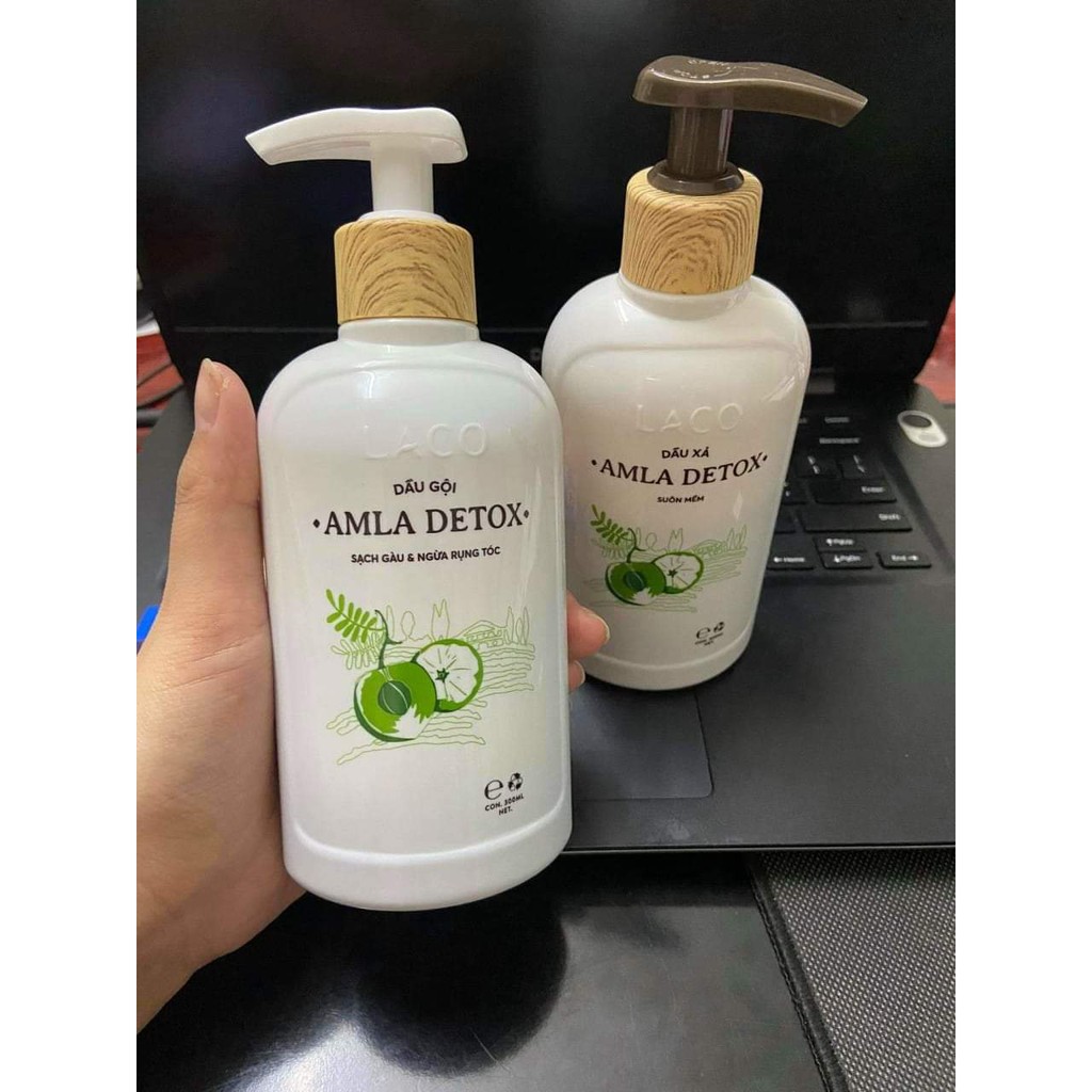 Dầu gội Amla Detox thiên nhiên sạch gầu, ngăn rụng tóc và kích thích mọc tóc Laco Amla Detox 300ml