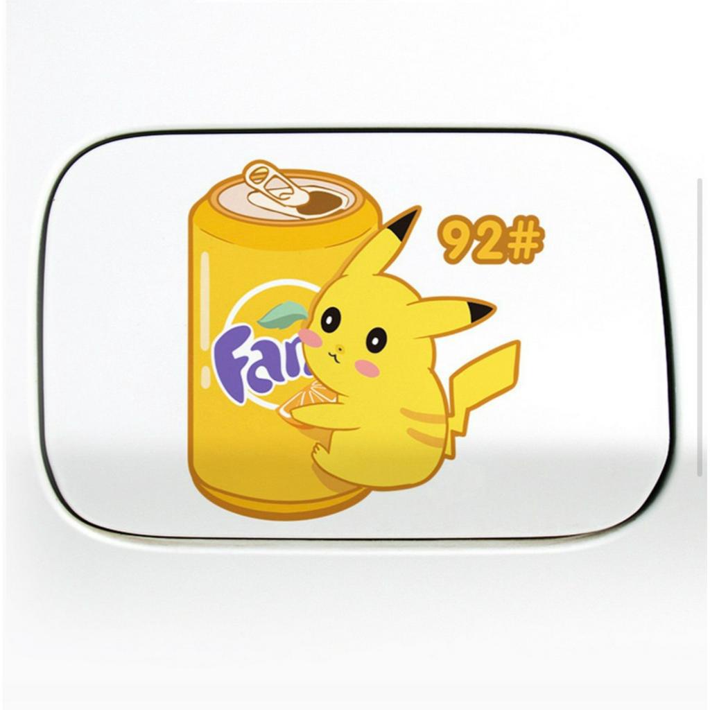 Tem nhãn dán nắp xăng xe vinyl - hình ngộ nghĩnh dán nắp xăng xe ô tô