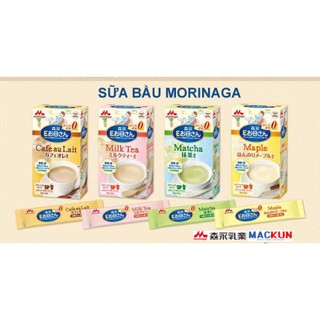 Sữa bầu Morinaga nội địa Nhật Bản vị trà xanh matcha, cà phê cofee, trà sữa milk tea, óc chó maple [Date 8/2020]