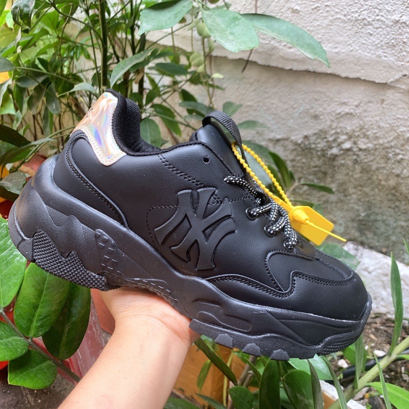 Giày thể thao đế tăng chiều cao NY- đen full nam nữ chuẩn | BigBuy360 - bigbuy360.vn