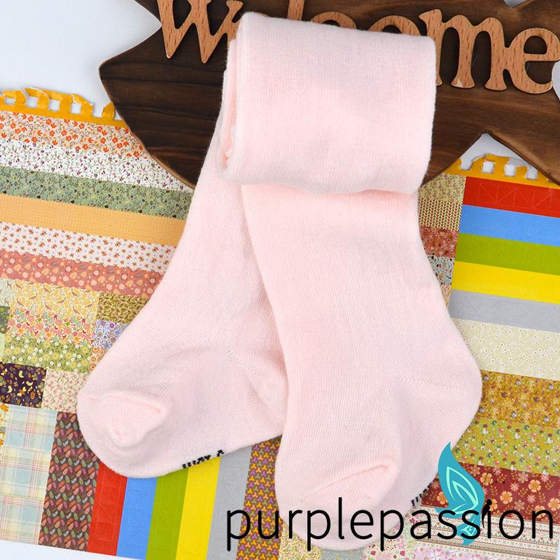 Quần Tất Cotton Màu Trơn Xinh Xắn Cho Bé Gái Sơ Sinh 0-24 Tháng