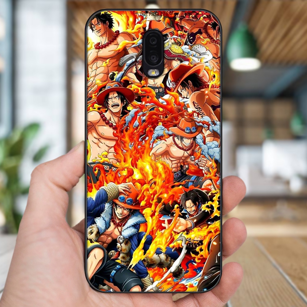 Ốp lưng Samsung J7 Plus viền đen in hình Ace One Piece
