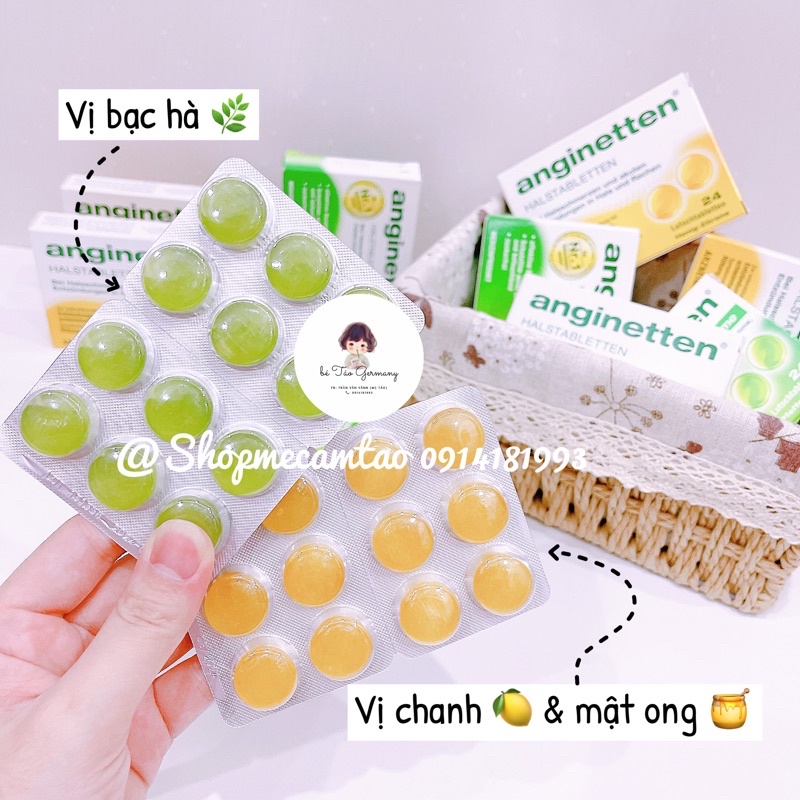 Viên ngậm giảm ho Anginetten Đức - Hộp 24 viên