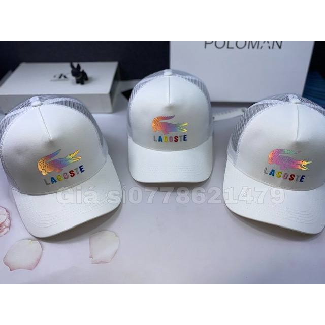 Mũ lưỡi trai phối lưới thêu 7 màu cá sấu  phảng quang phong cách - Nón kết lưỡi trai và lưới thời trang
