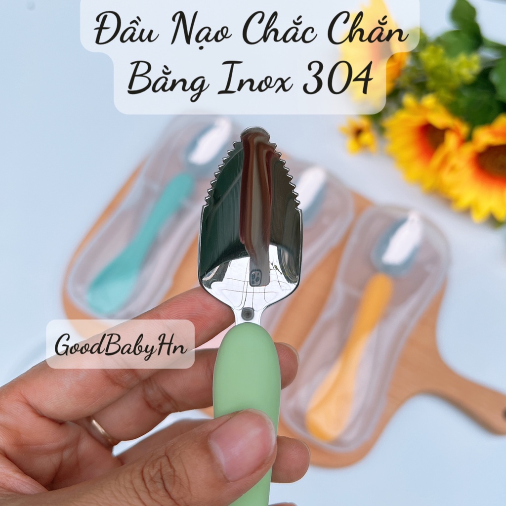 Thìa nạo hoa quả 2 đầu tiện lợi dành cho bé (có hộp đựng sạch sẽ) 𝐃𝟖𝟎