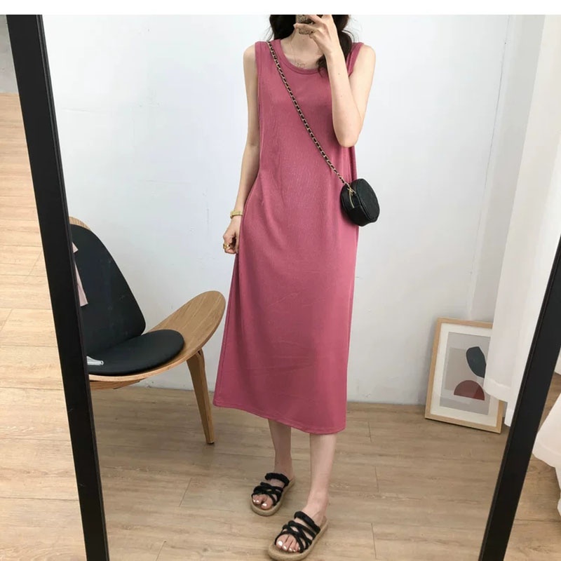 Váy Ba Lỗ- Váy Sát Nách Chất Tăm Lạnh Phong Cách Hàn Quốc M565- Lolla_Fashion