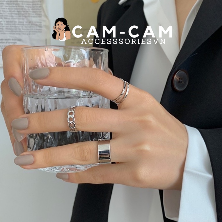 Nhẫn set 3 chiếc phong cách Hàn