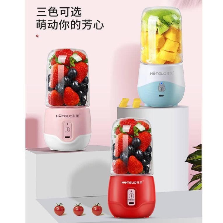 Máy xay sinh tố mini 𝐇𝐎𝐍𝐆𝐔𝐎 cầm tay  - sạc pin 300ml