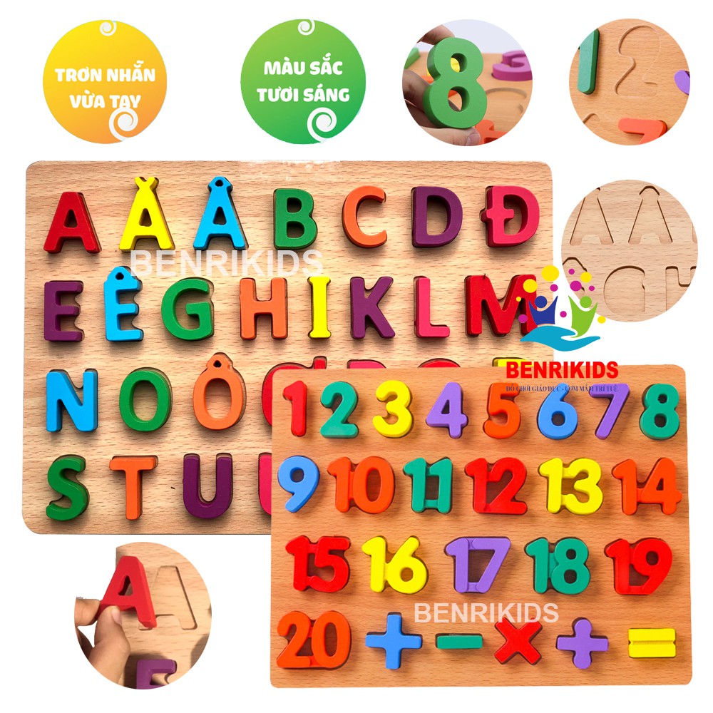 Bộ 2 Bảng Tiếng Việt In Hoa Và Bảng 20 Số Kèm Phép Tính Benrikids Bền Đẹp Cho Bé Học Tập
