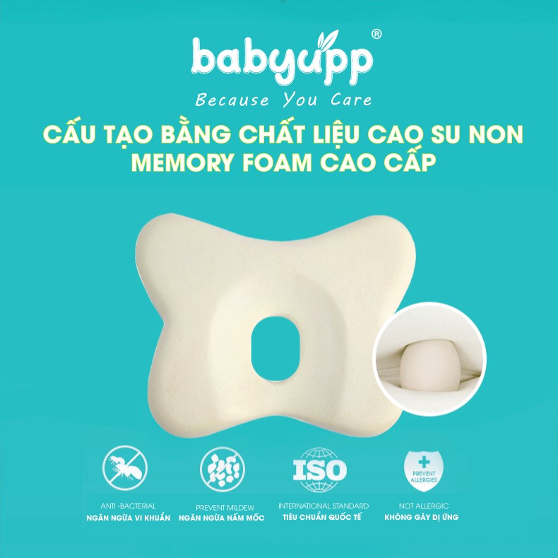 Gối cao su non chống bẹp đầu cho bé. Gối nằm cho trẻ sơ sinh. Gối cho bé từ 0 đến 2 tuổi