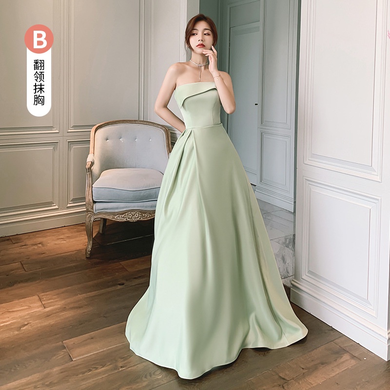 Đầm Phù Dâu Dáng Dài Ôm Cơ Thể Thời Trang Thu Đông 2023 New Đơn Giản Cho Nữ