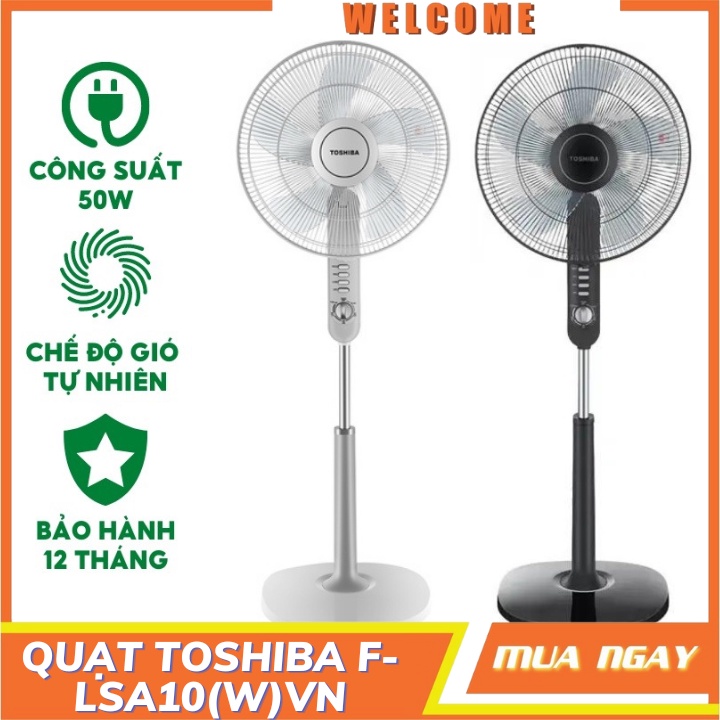 Quạt đứng Toshiba F-LSA10(W)VN Model 2022 - Tiết kiệm điện - 5 Cánh quạt