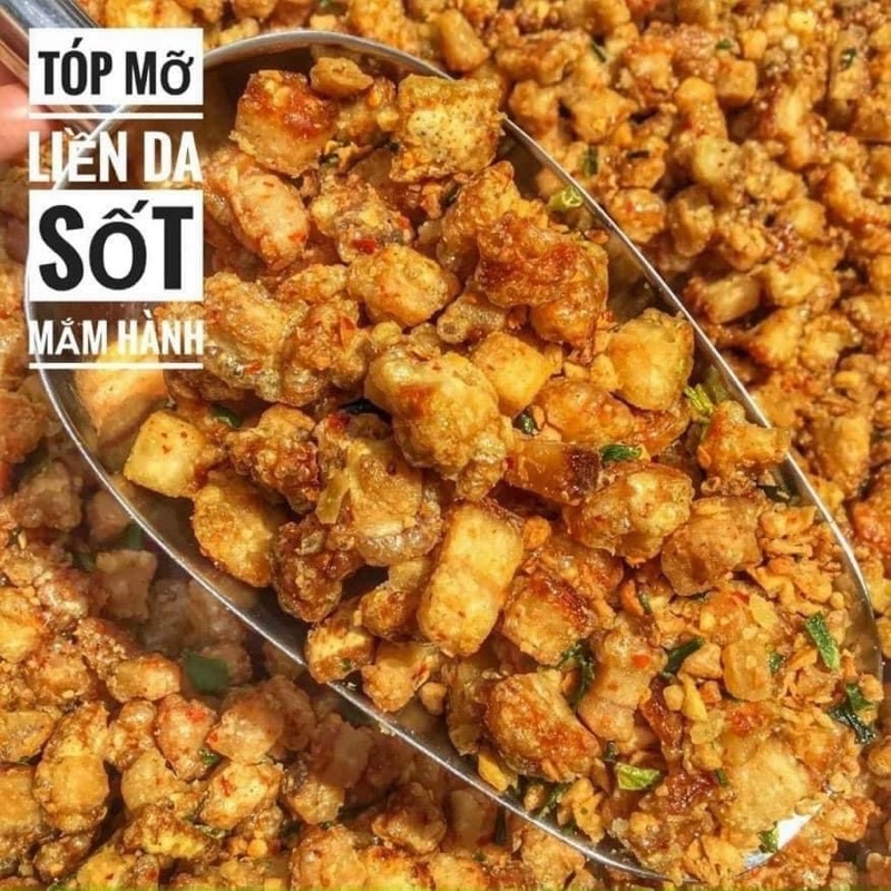 [MÃ DAO12 GIẢM 8%] TÓP MỠ LIỀN DA SỐT MẮM HÀNH MẶN MẶN CAY CAY GIÒN RÙM