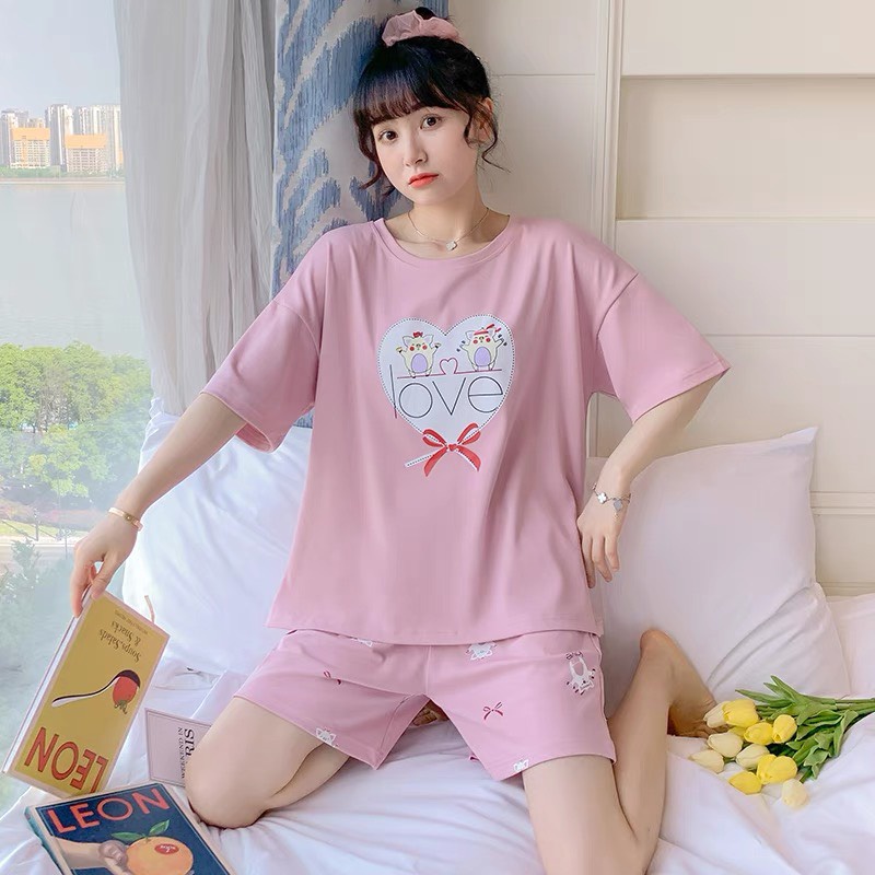 Bộ đồ mặc nhà đùi cộc chất mềm mát với họa tiết siêu kute dễ thương mới nhất BC08 (bầu bí nhỏ bon chen)