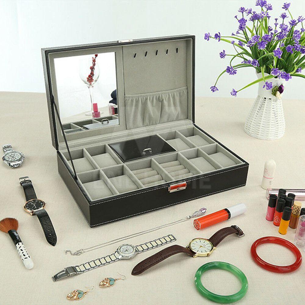 Hộp Đựng Trang Sức Bằng Thủy Tinh Trong Suốt Có Khóa Cài Đa Năng Phong Cách Retro