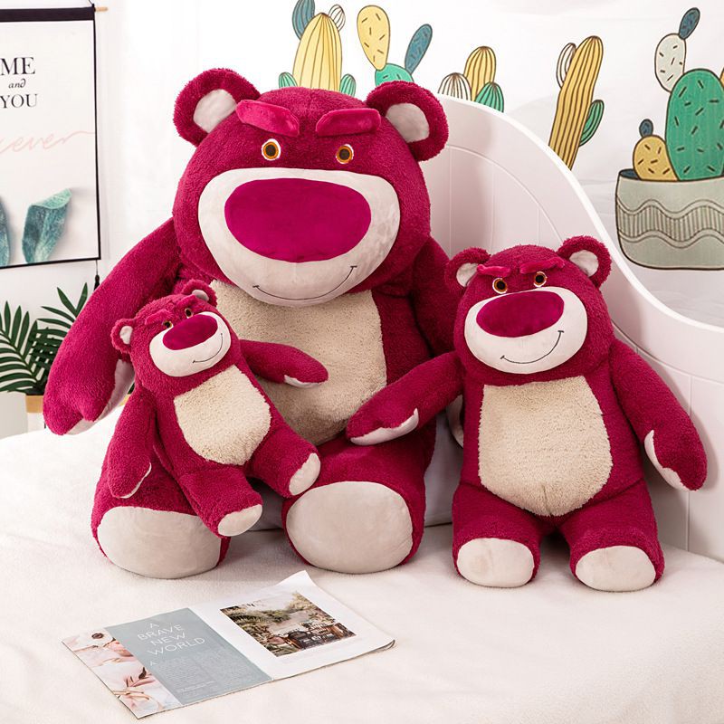 Toy Story 27cm/38cm/60cm Lotso Strawberry Bear Soft Plush Toy Props Stuffed Doll Kids Gift
