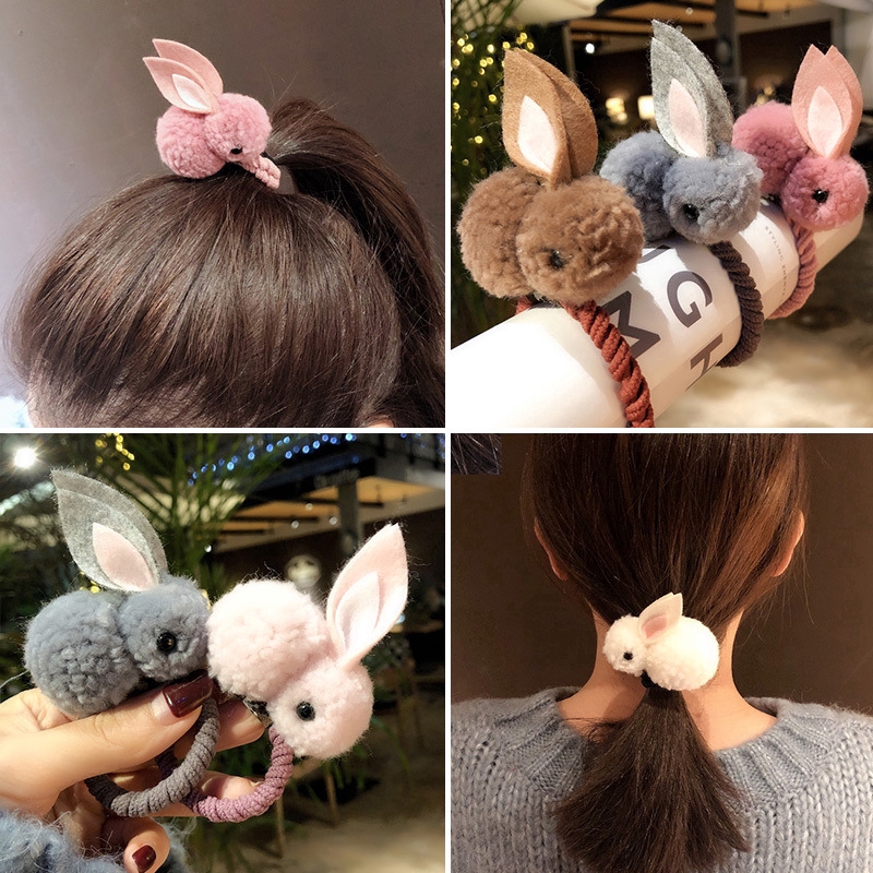 Dây buộc tóc / Kẹp tóc hình thỏ Bunny phục sinh 3D dễ thương cho bé gái và phụ nữ