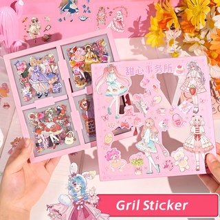 Hộp 100 Tấm Sticker Cute Sticker Trang Trí Sổ Hình Dán Trong Suốt Hộp Sticker 100 tấm Ins Korea Sticker Dán điện thoại