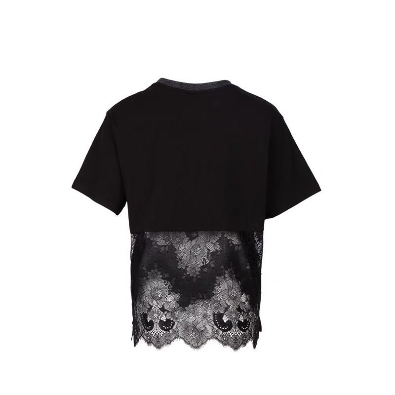 Áo thun đen mix ren Jessyline