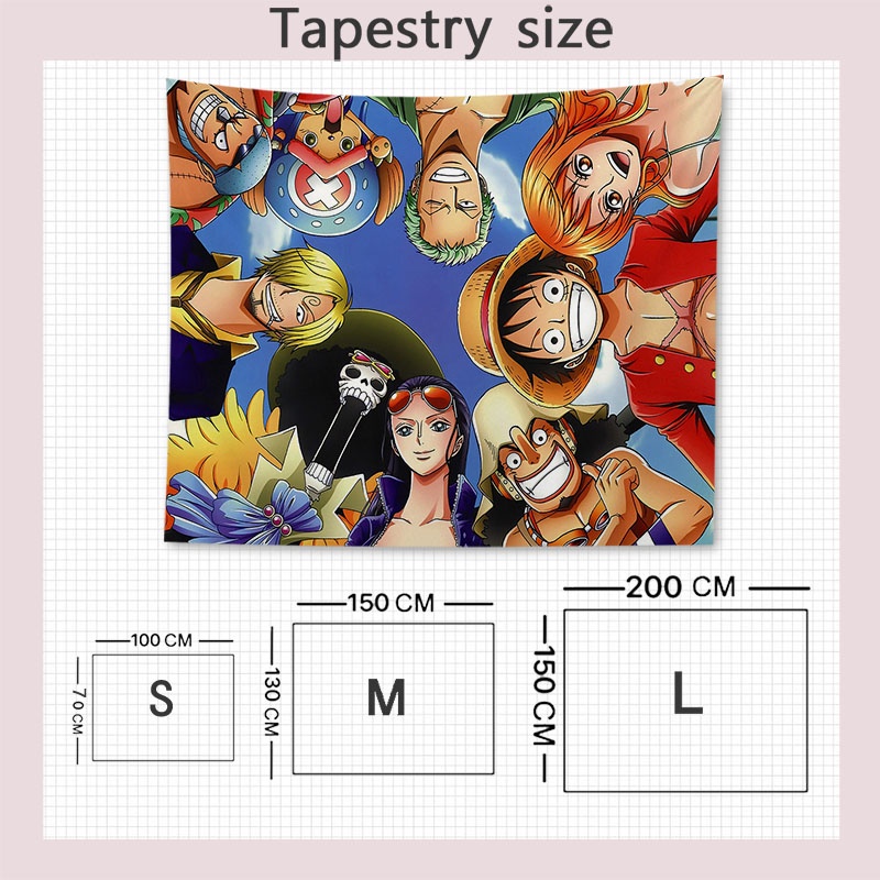 Thảm Treo Tường Họa Tiết Hoạt Hình One Piece Trang Trí Phòng Khách / Phòng Ngủ
