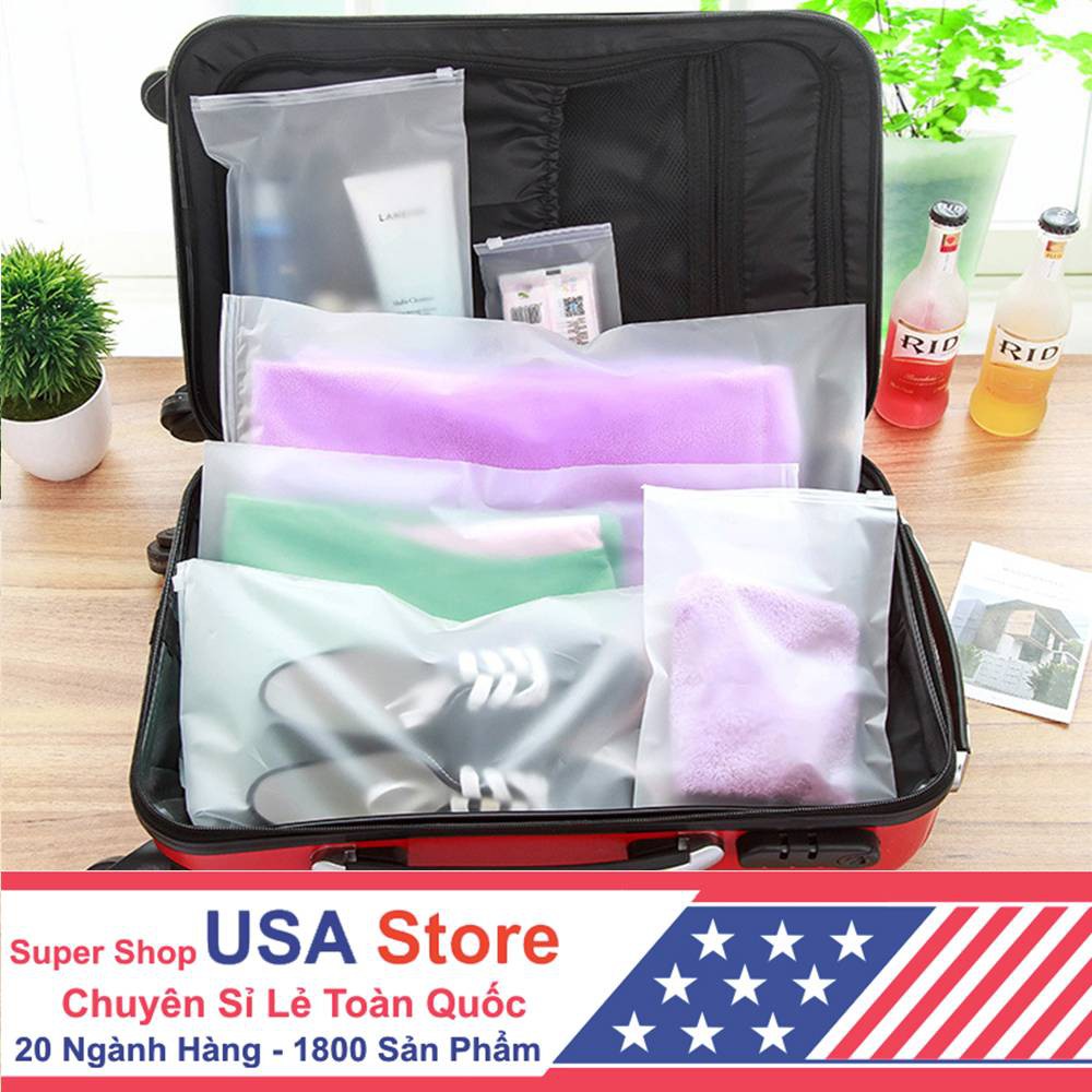 TÚI KHÓA ZIP Lụa Mờ Trắng Có Khóa Kéo - Túi Zipper Đựng Quần Áo, Đồ Cá Nhân, Giày Dép - Chống Bụi & Nước