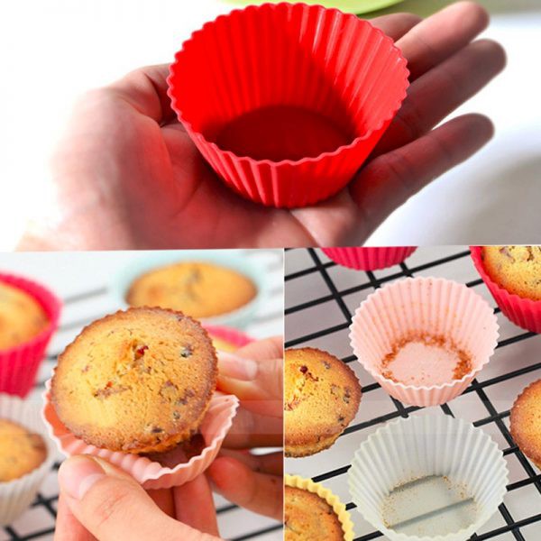 Khuôn bánh Muffin cupcake silicon cups trái tim, tròn, ngôi sao chịu nhiệt cao 240oC, dùng trong lò nướng